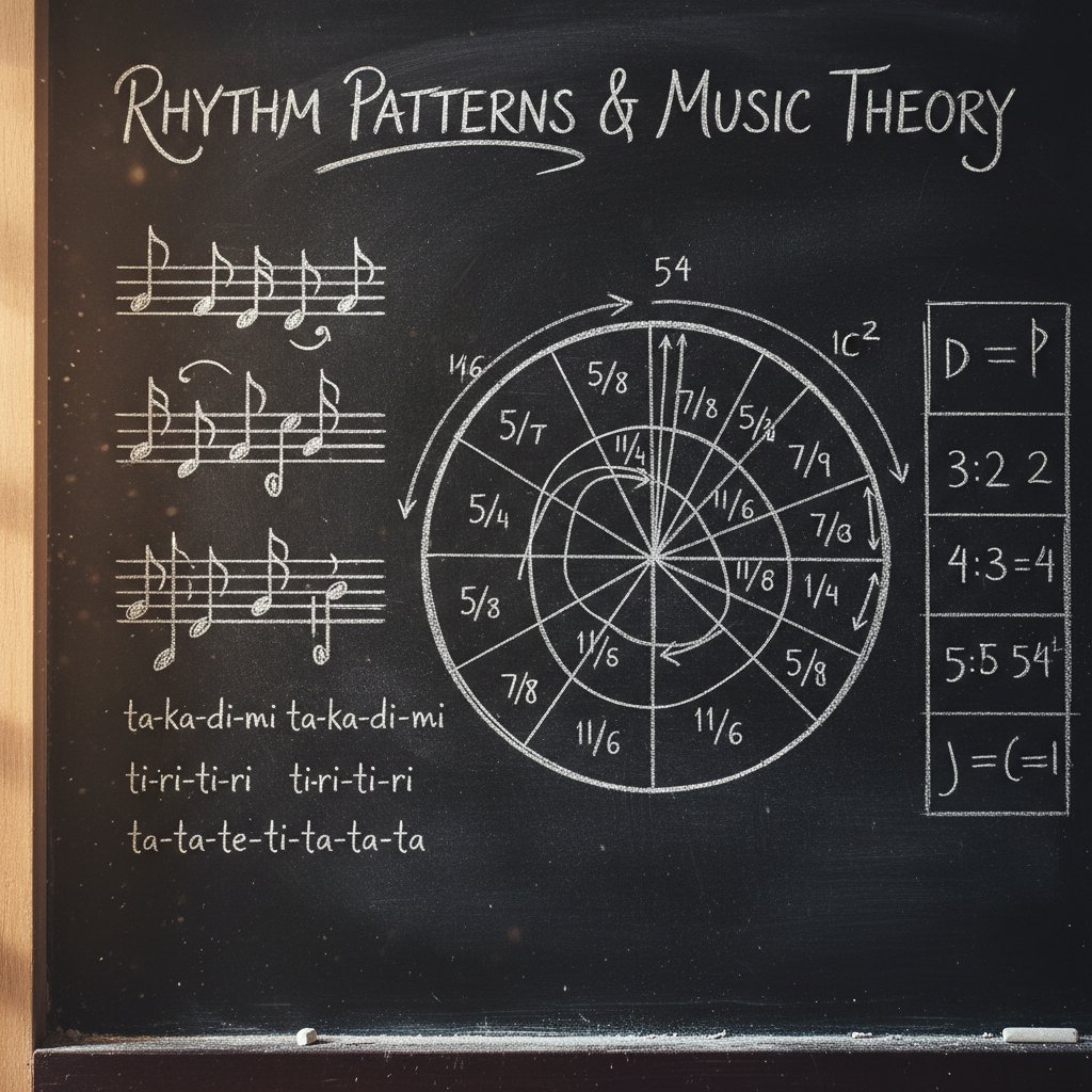 Graficzne przedstawienie rytmu muzycznego, wizualizacja wzorów rytmicznych