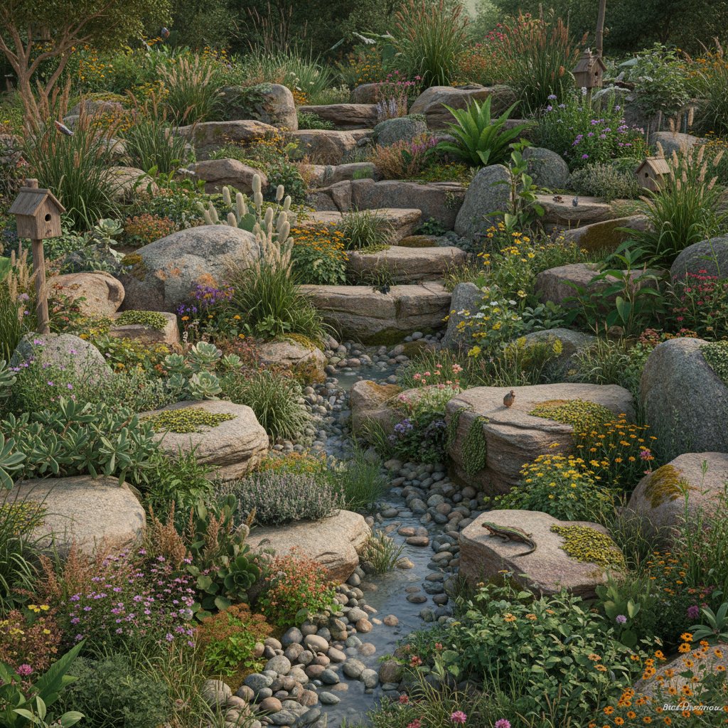 Skalniak manifestujący ekologię, bioróżnorodność, naturalny chaos