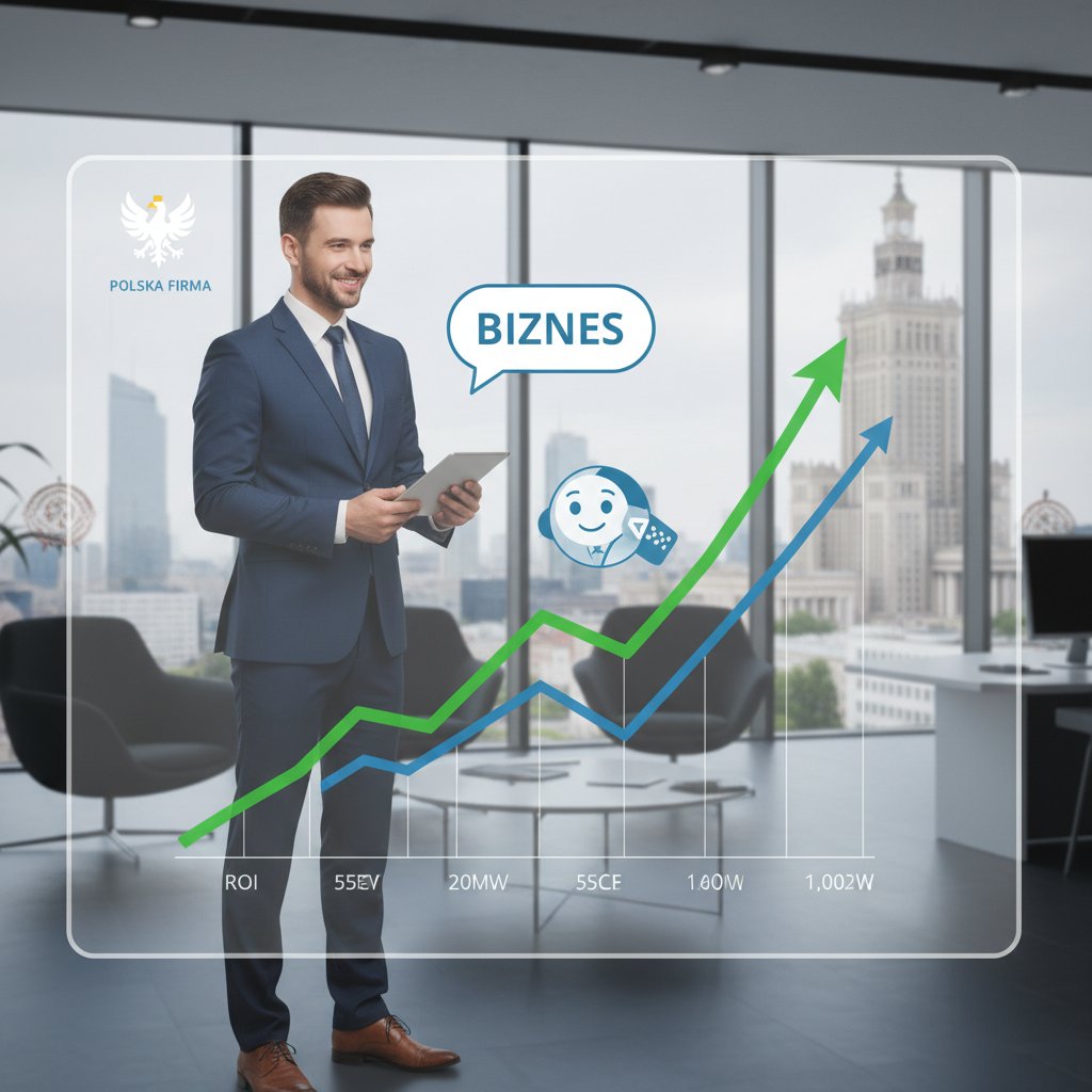 Wykres zwrotu z inwestycji w czatbota w polskiej firmie