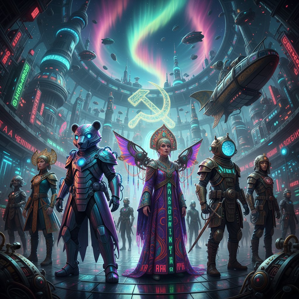 Bold, colorful Russian sci-fi set with actors in outlandish costumes, breaking global cinema expectations