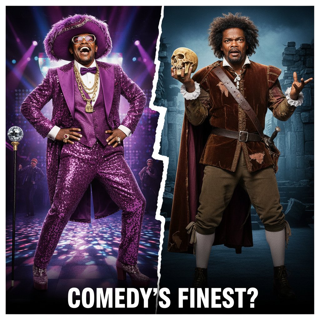 Samuel L. Jackson balancing comedy and drama in split-screen