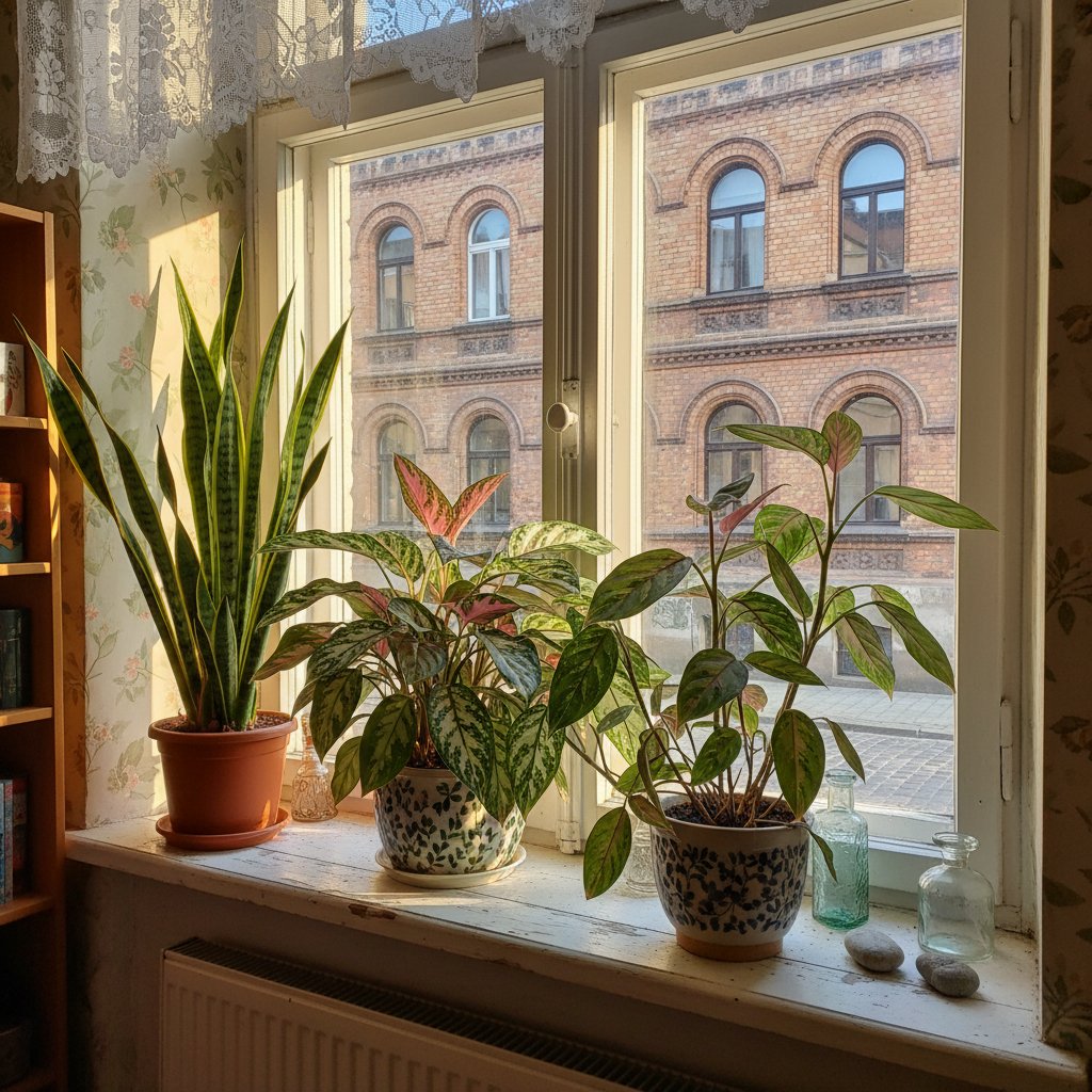 Sansewieria i aglaonema jako rośliny łatwe w pielęgnacji na parapecie w polskim mieszkaniu