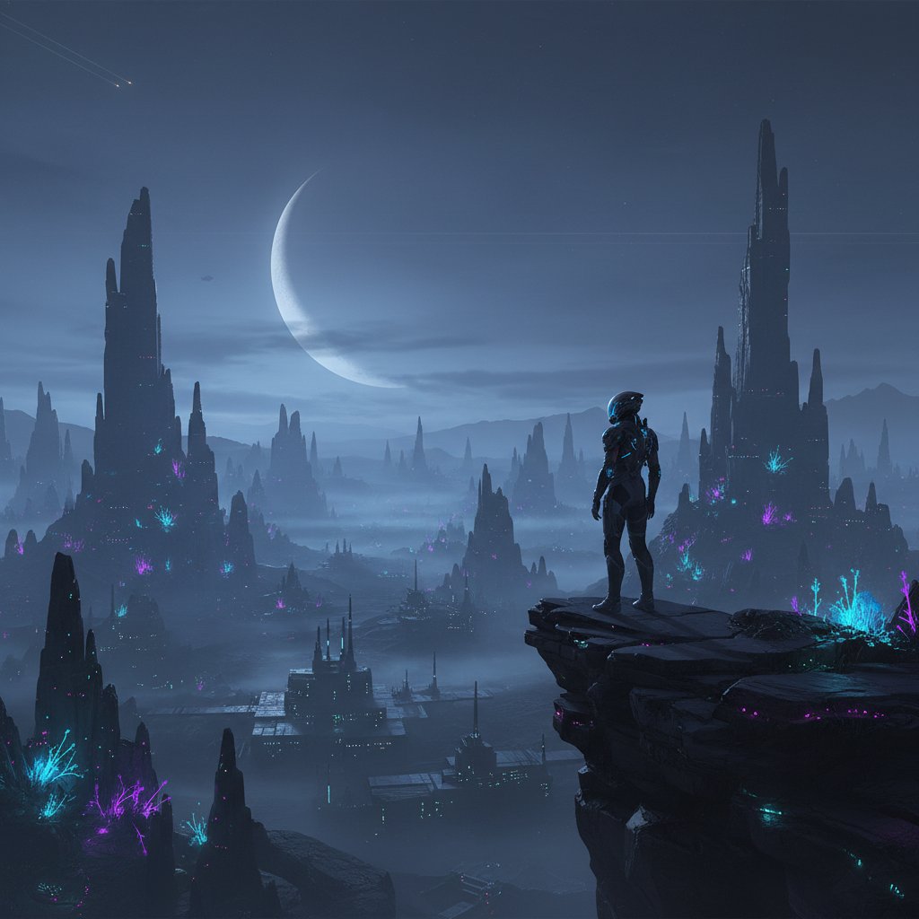 Stark sci-fi landscape evoking Villeneuve's signature visual style