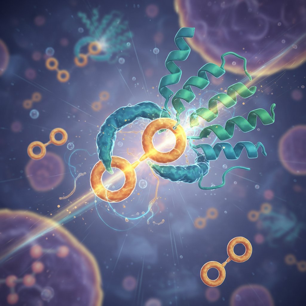 Enzym laktaza rozkładający laktozę w przewodzie pokarmowym – naukowe zbliżenie, dynamiczna scena, szczegółowe ujęcie