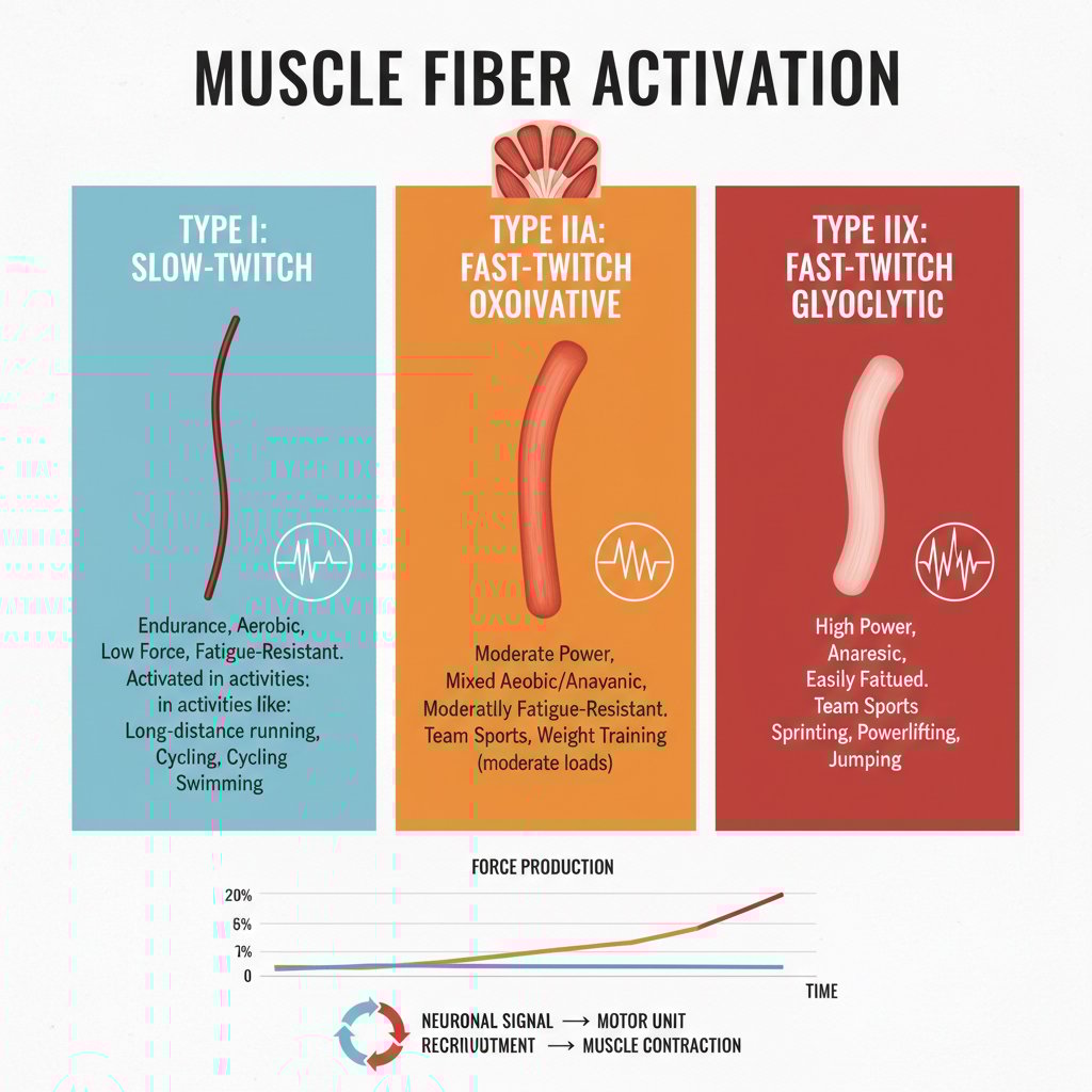 Schemat aktywacji mięśni podczas HIIT