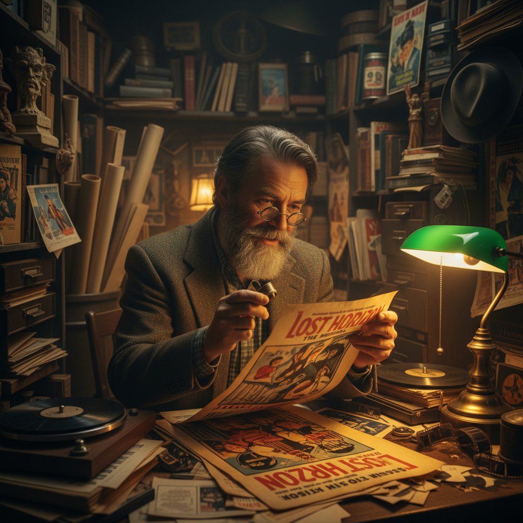 Stylized photo of someone scripting their own proposal surrounded by movie memorabilia