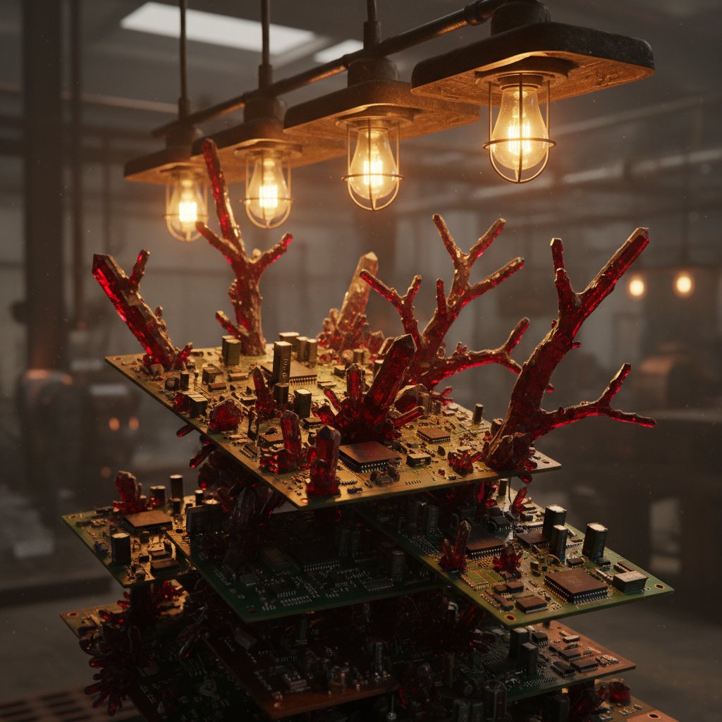 Kryształy selenu i płytka elektroniczna – zastosowania przemysłowe