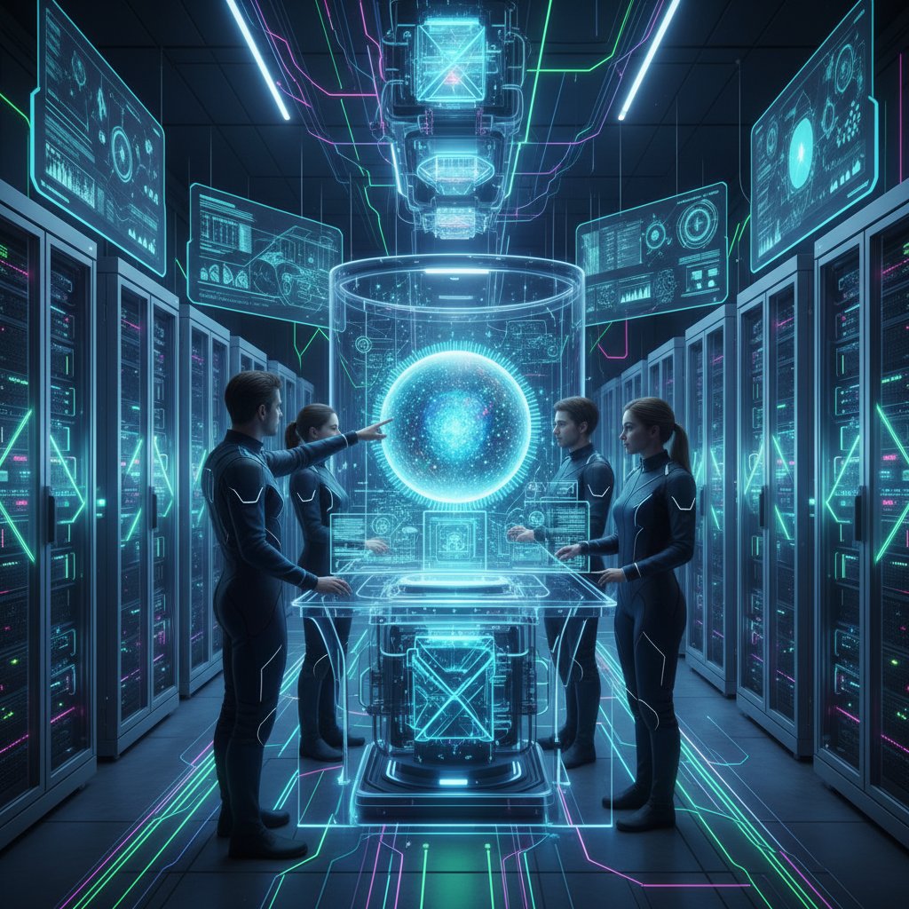 Serwerownia i zespół analizujący dane na monitorach – podstawa inteligentnego systemu