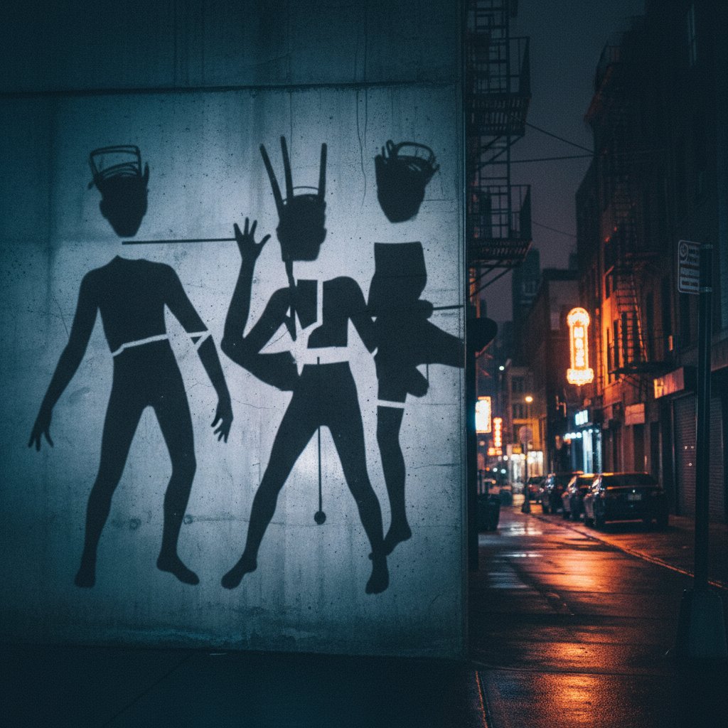 Dwa niepasujące cienie symbolizujące brak kongruencji w relacjach i emocjach