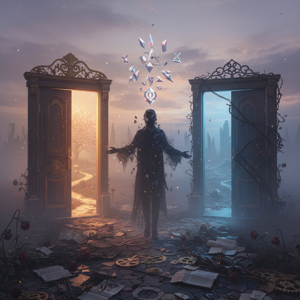 A traveler choosing between revealing or protecting a secret destination