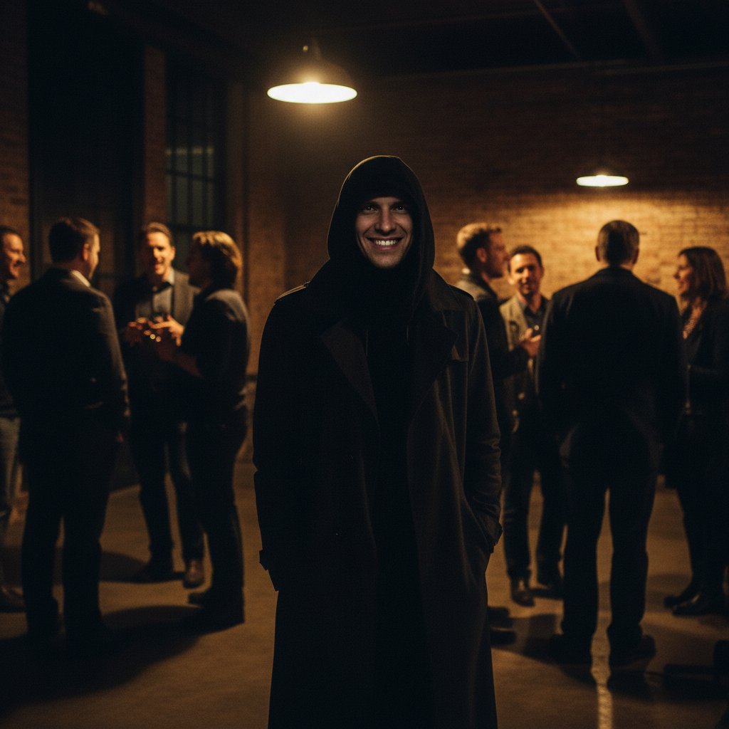 Osoba z wymuszonym uśmiechem wśród znajomych – toksyczna przyjaźń, czerwone flagi