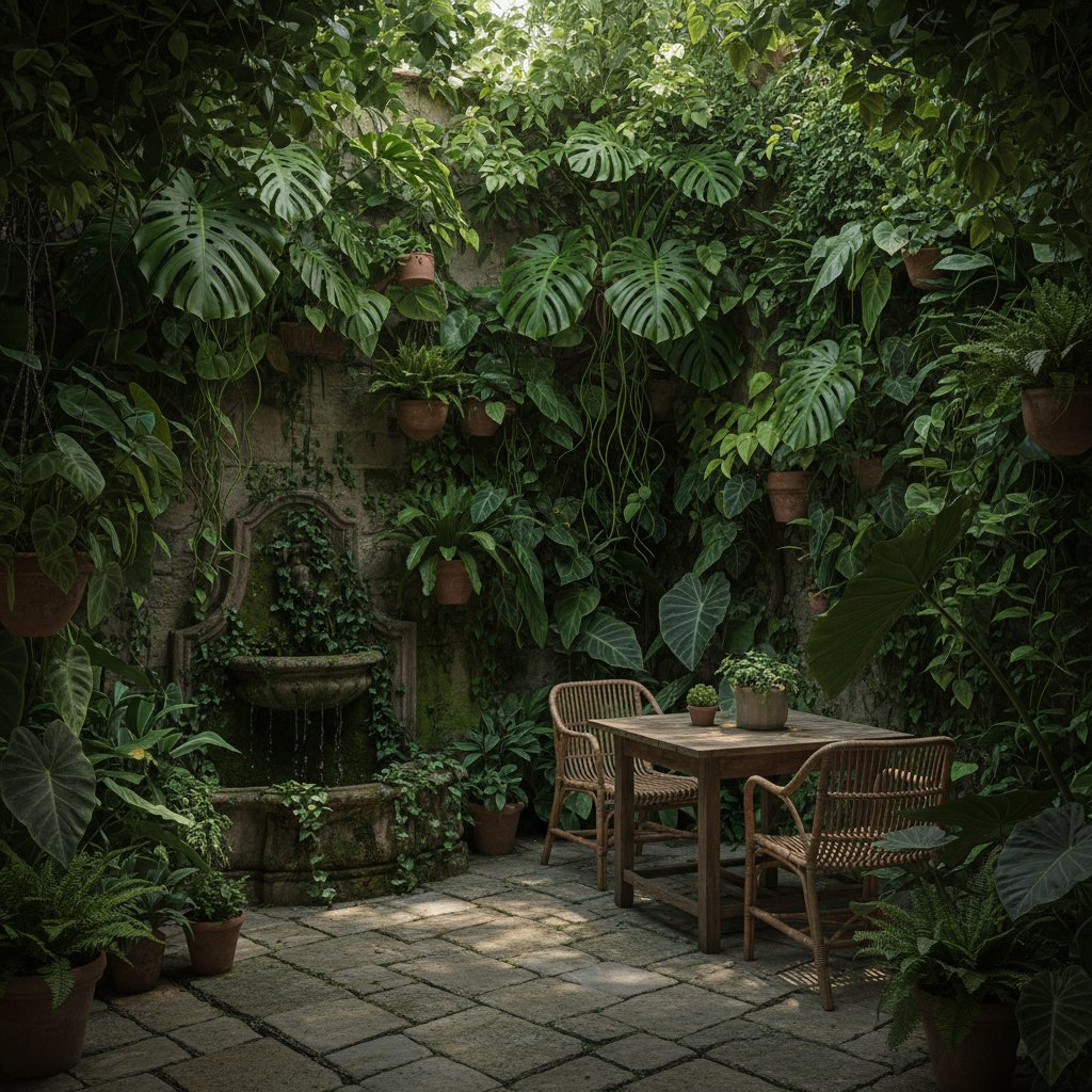 Rośliny cieniolubne na tarasie