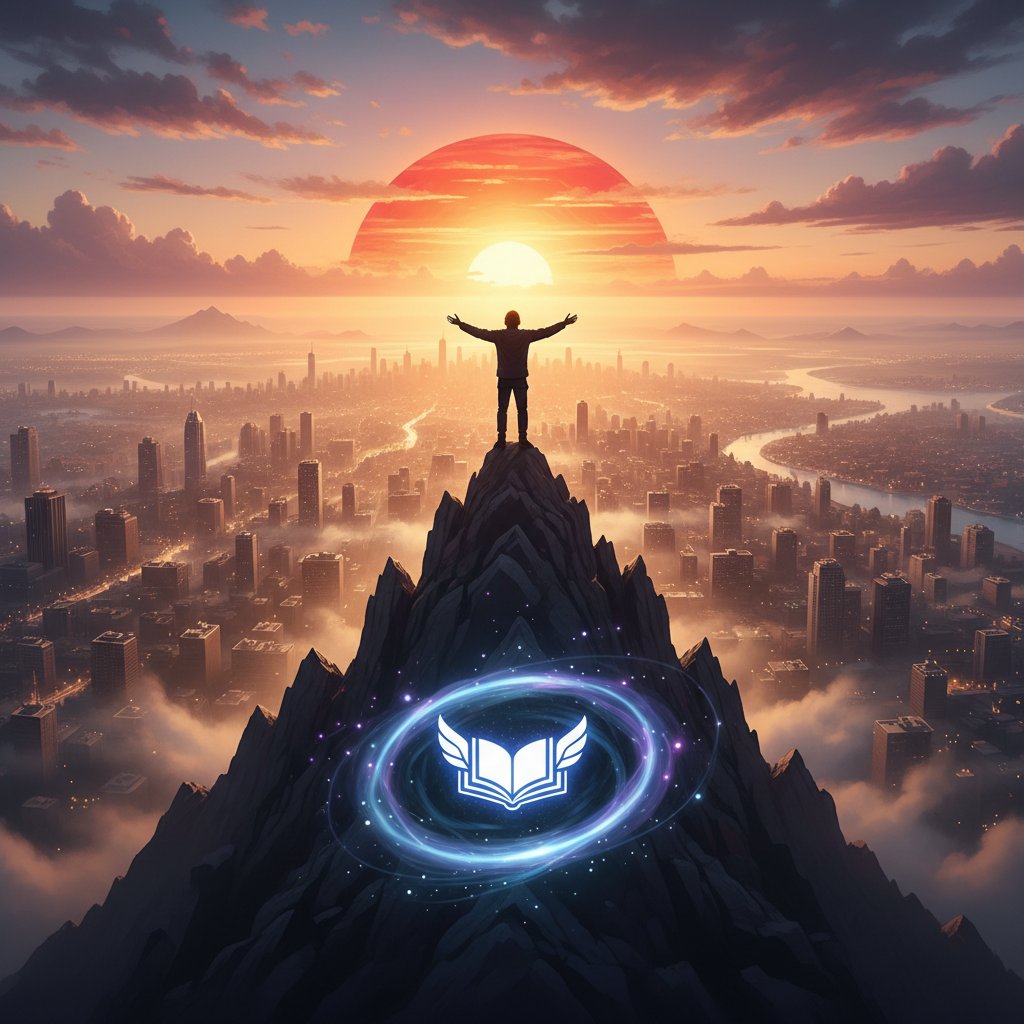 Sylwetka o wschodzie słońca – symbol celu wyższego