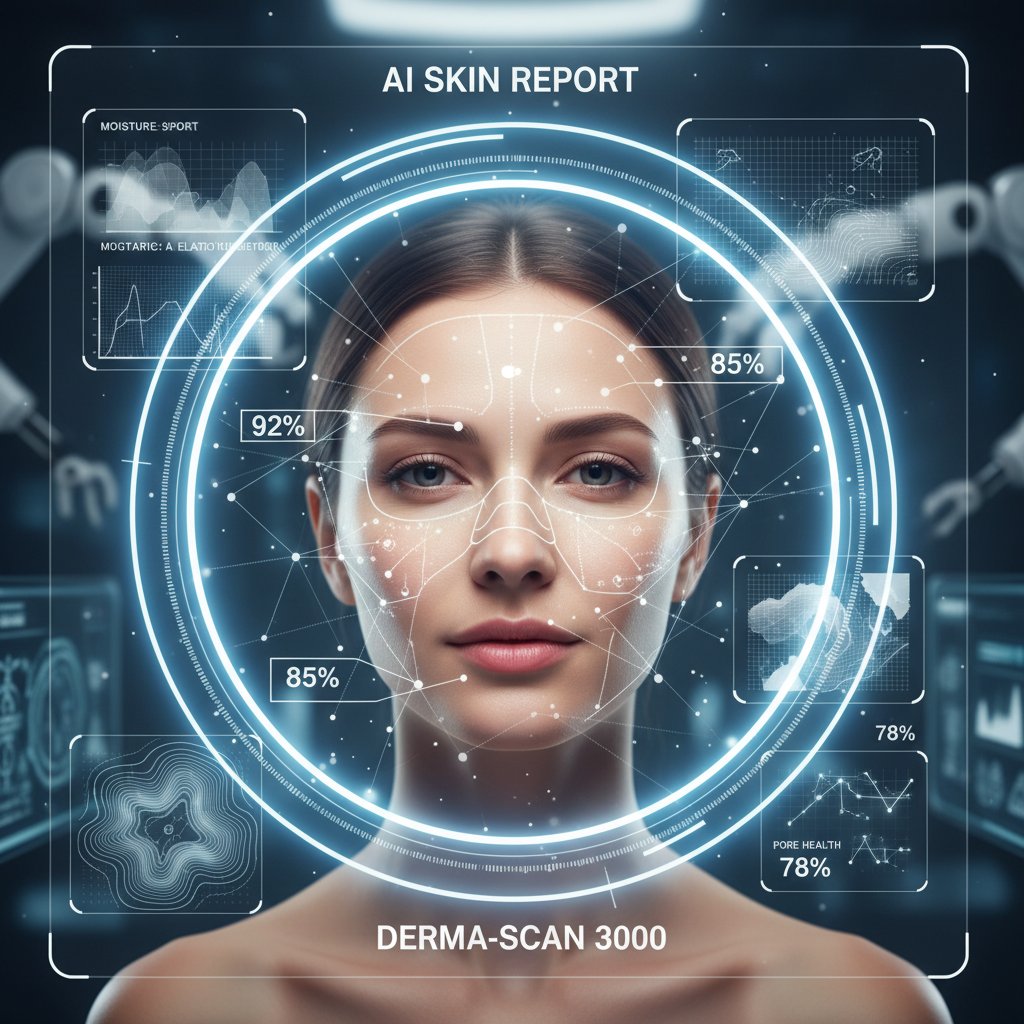 Cyfrowa diagnostyka skóry, nowoczesne narzędzie AI analizujące twarz