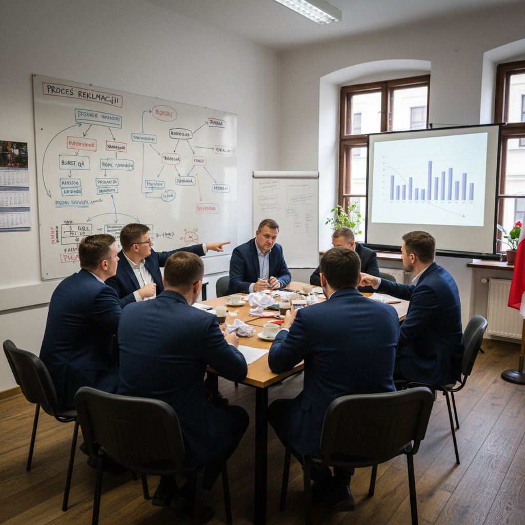 Spotkanie zespołu usługowego pracującego nad zmianą operacyjną