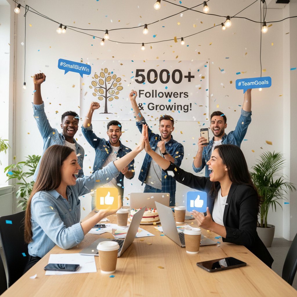 Zespół małej firmy celebrujący sukces po uratowaniu reputacji dzięki systemowi