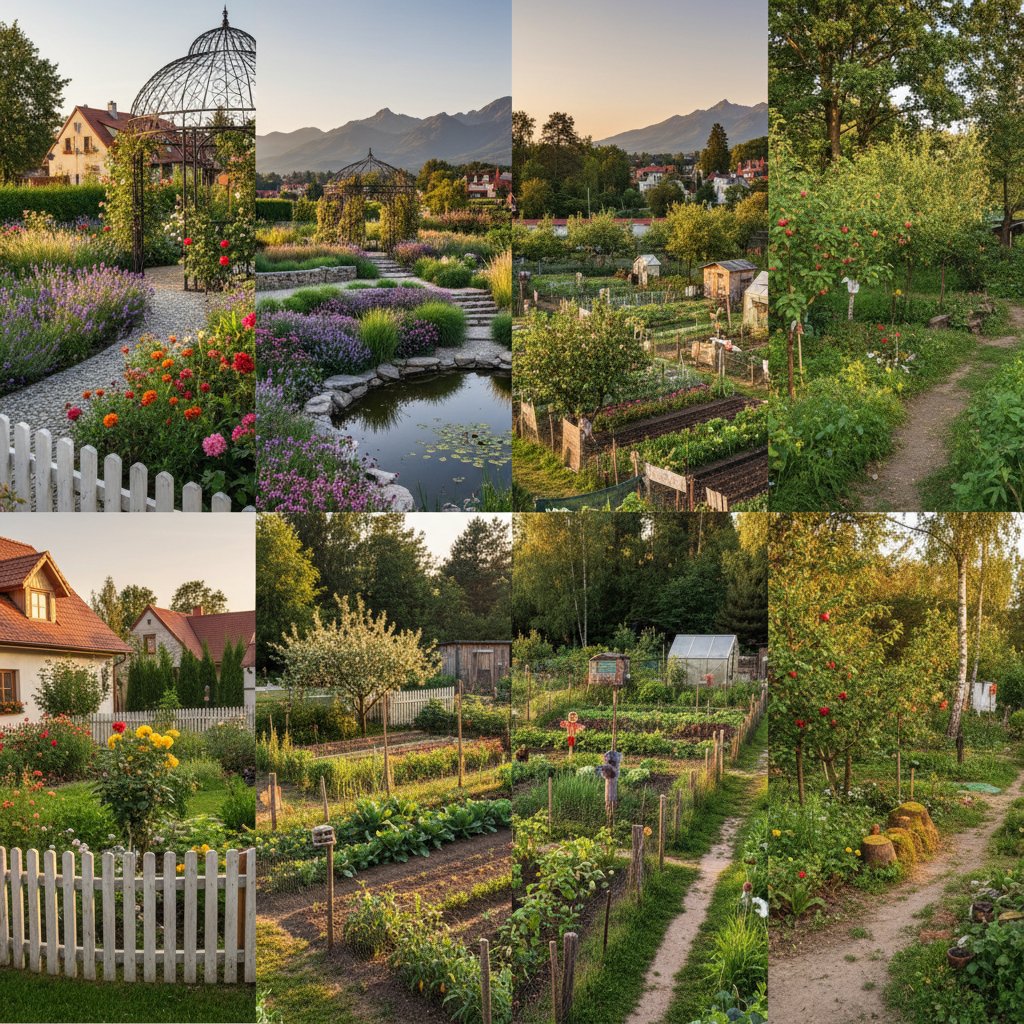 Różne typy ogrodów: mały przydomowy, duży krajobrazowy, ogród działkowy, las