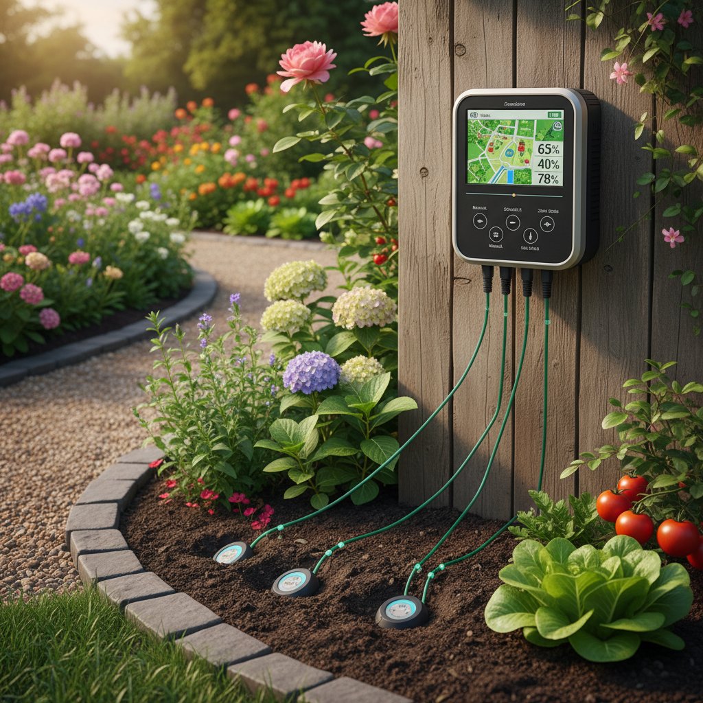 Inteligentne systemy nawadniania: czujniki wilgotności gleby i sterownik AI w ogrodzie