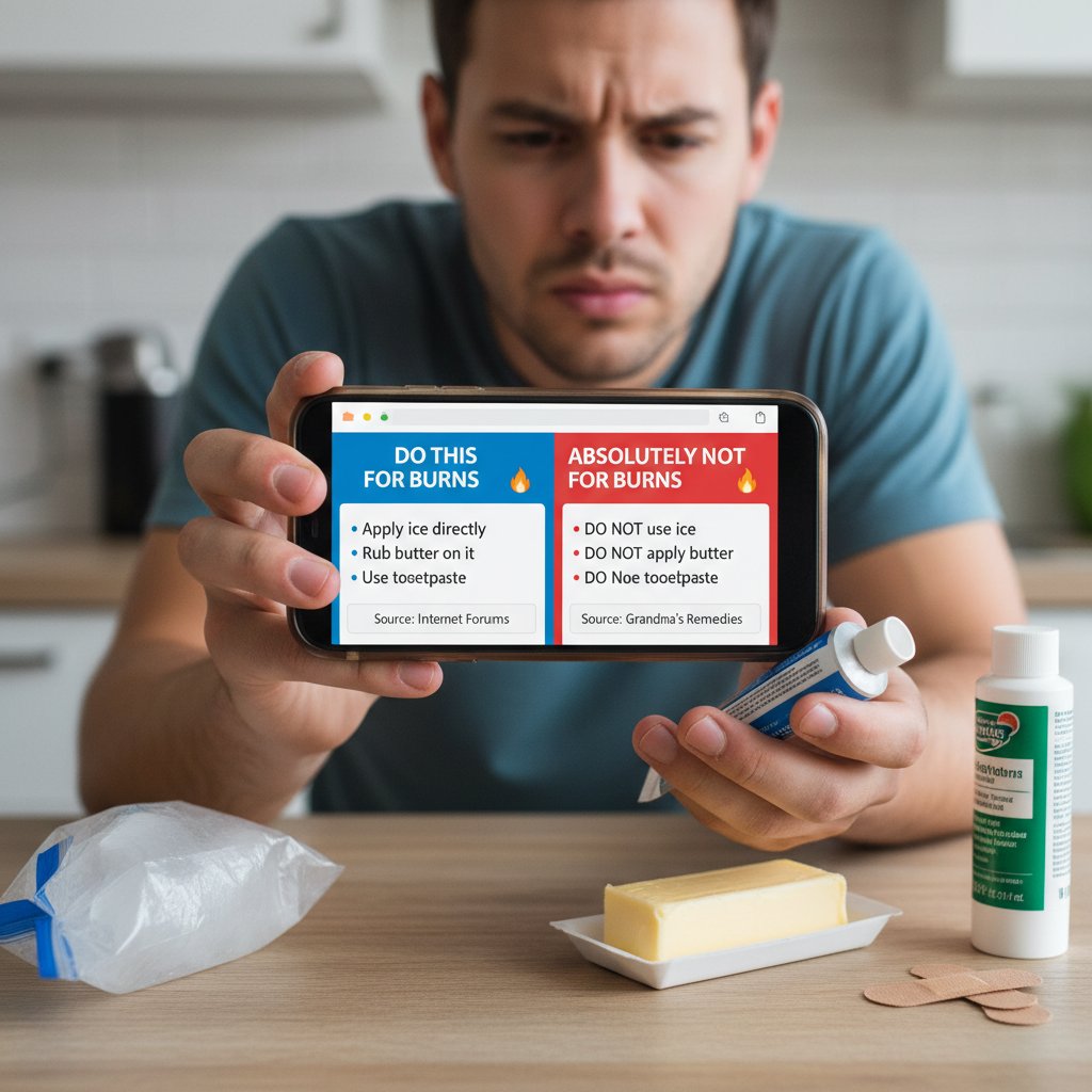 Dezinformacja online – chaos porad dotyczących oparzeń