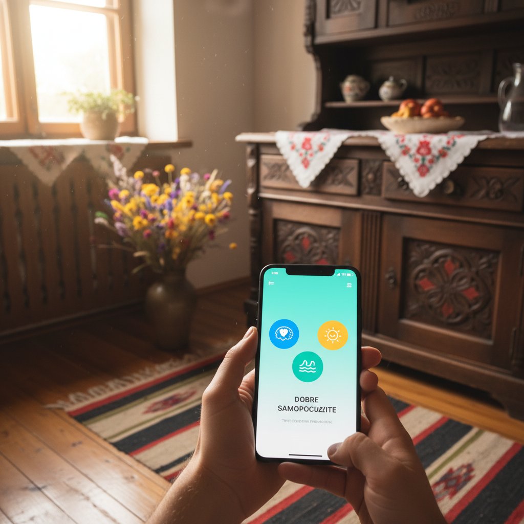 Nowoczesne narzędzia wspierające leczenie uzależnienia od alkoholu – smartfon z aplikacją zdrowia psychicznego, polskie wnętrze