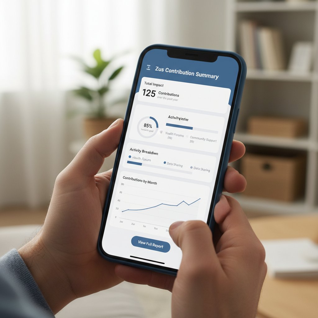 Podgląd składek ZUS online na smartfonie