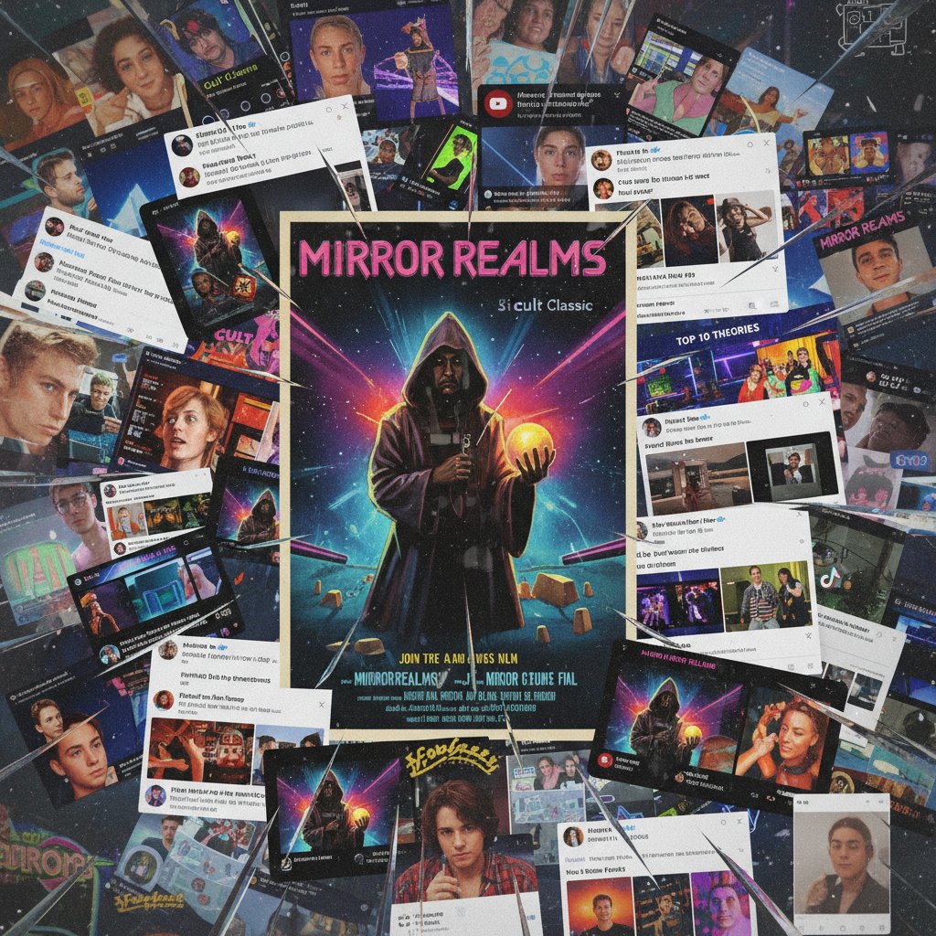 Collage of social media posts reacting to a cult reflection movie, buzz and engagement