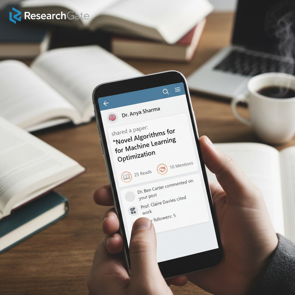 Collage of social media notifications and academic paper covers, showing academic paper sharing networks