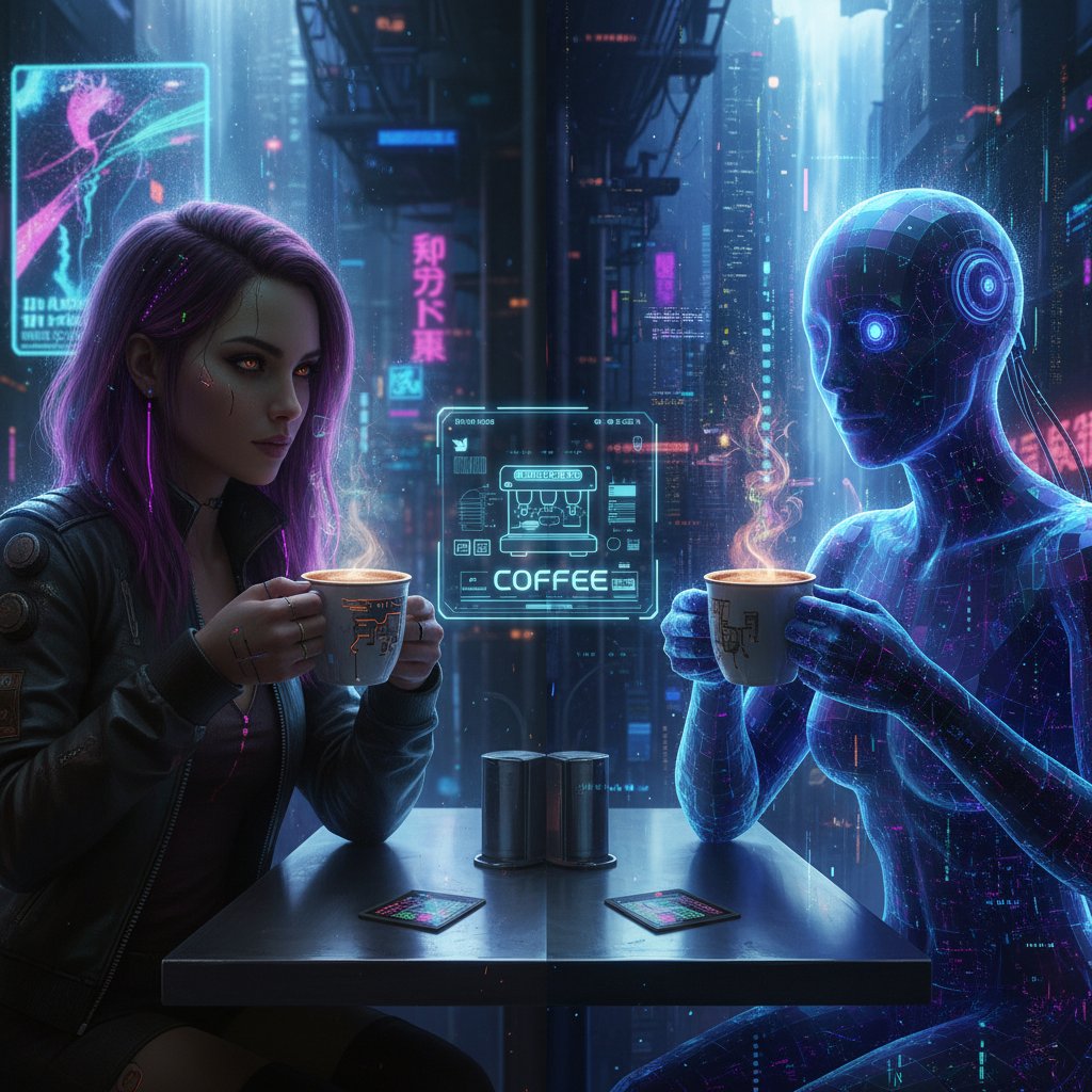 Człowiek i AI prowadzący rozmowę edukacyjną