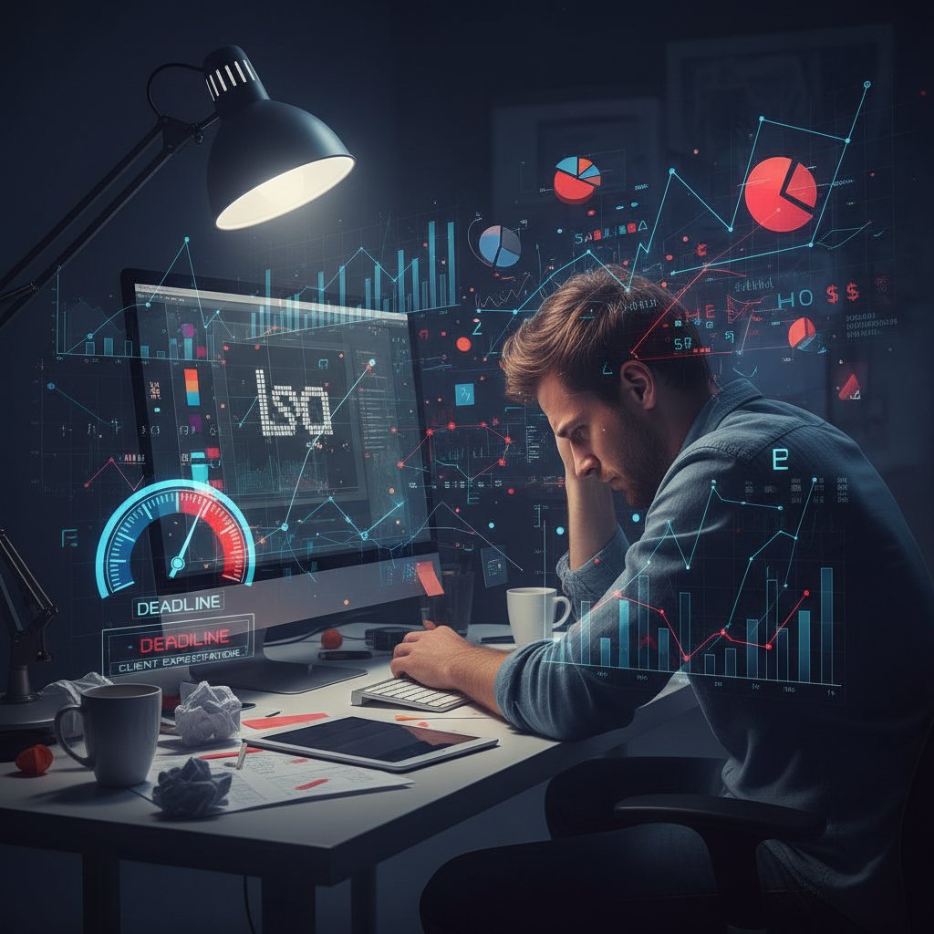 Dane statystyczne pokazujące presję na kreatywność w projektowaniu graficznym