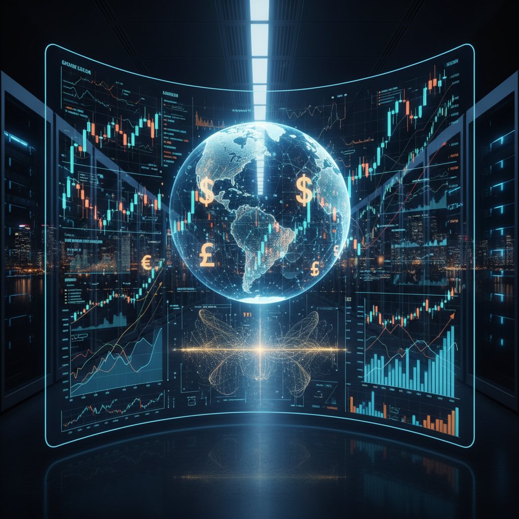 Wyniki różnych portfeli na tle wykresów giełdowych