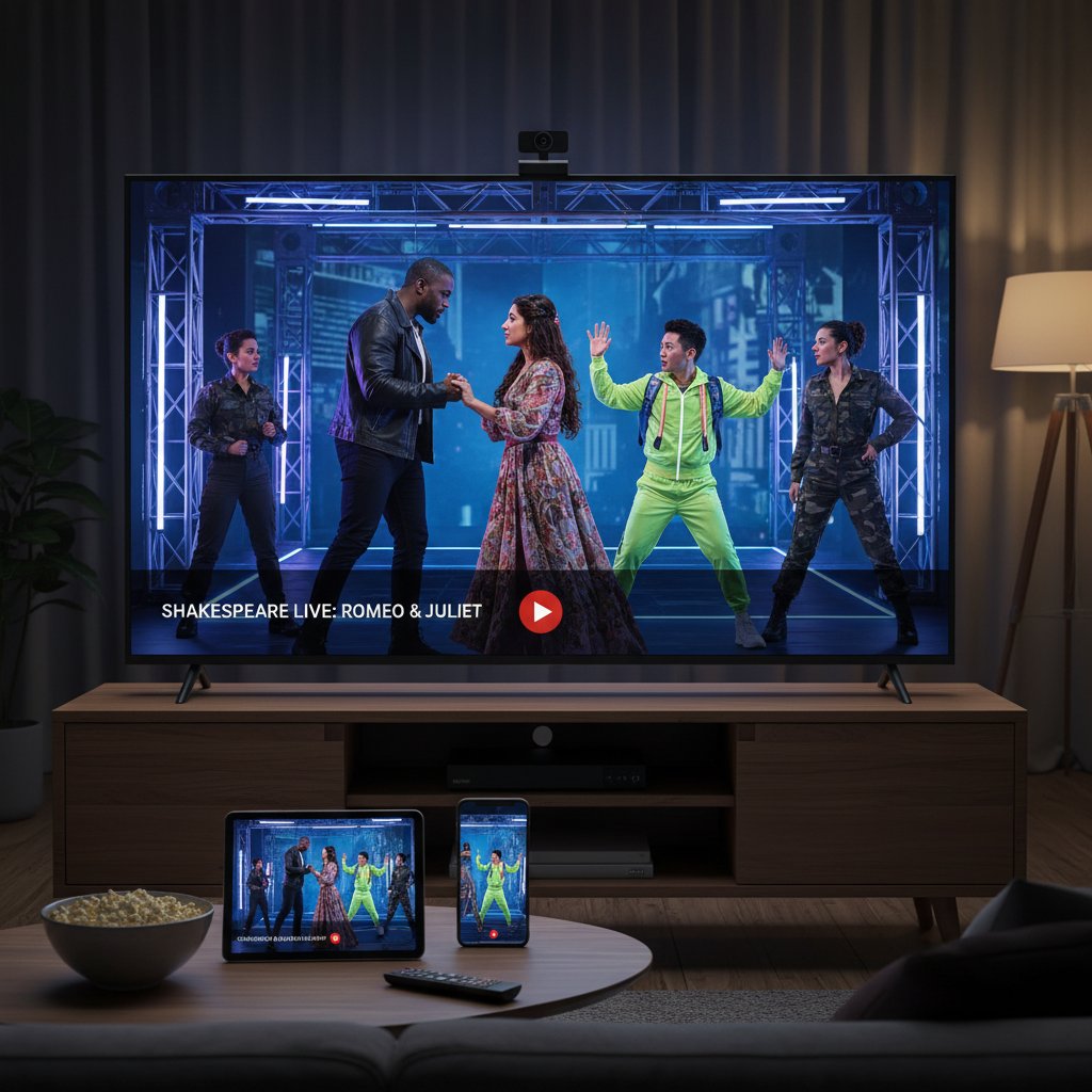 Diverse cast performing Shakespeare adaptation for streaming service