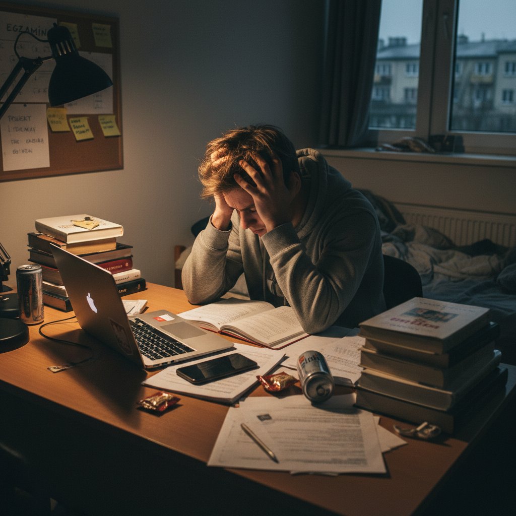 Polski uczeń zmagający się z motywacją online