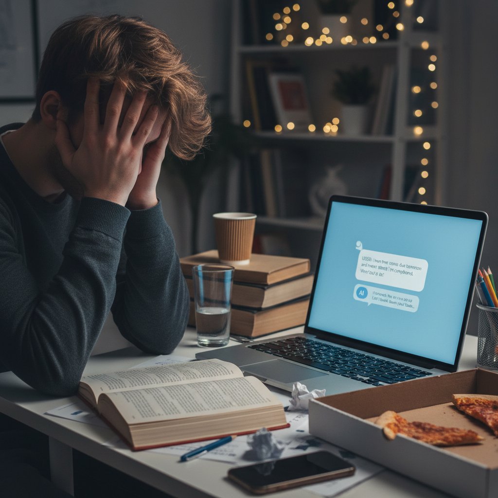 Student korzystający z Claude podczas nauki do egzaminu