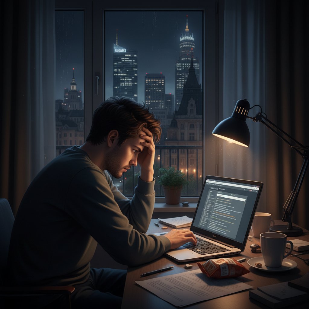 Stresująca sytuacja podczas szukania informacji prawnych online