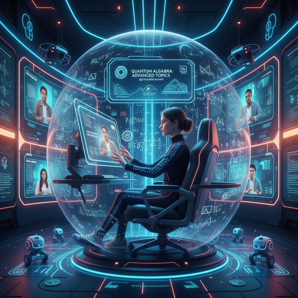 Nowoczesny uczeń korzystający z zaawansowanych technologii edukacyjnych, matematyka klasa 4 online