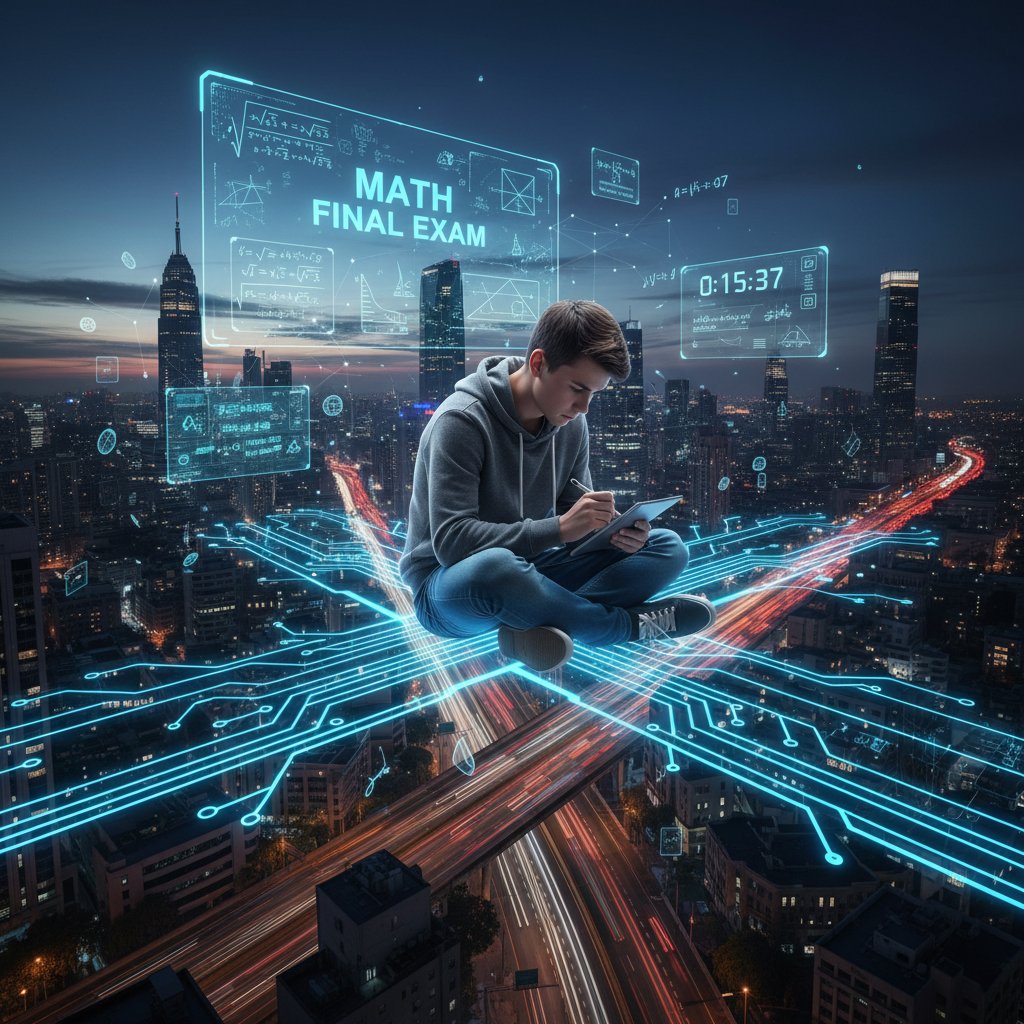 Symboliczne zdjęcie maturzysty wybierającego między drogą cyfrową a papierową