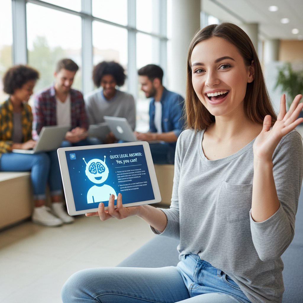 Student zadowolony z szybkiego znalezienia odpowiedzi na pytanie prawne