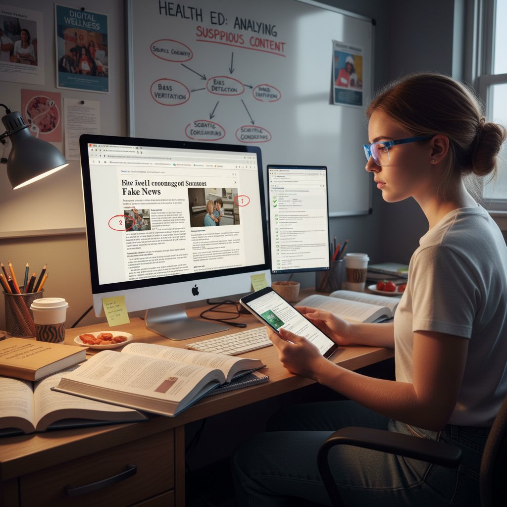 Uczeń analizujący materiały edukacyjne, wyłapujący wątpliwe treści