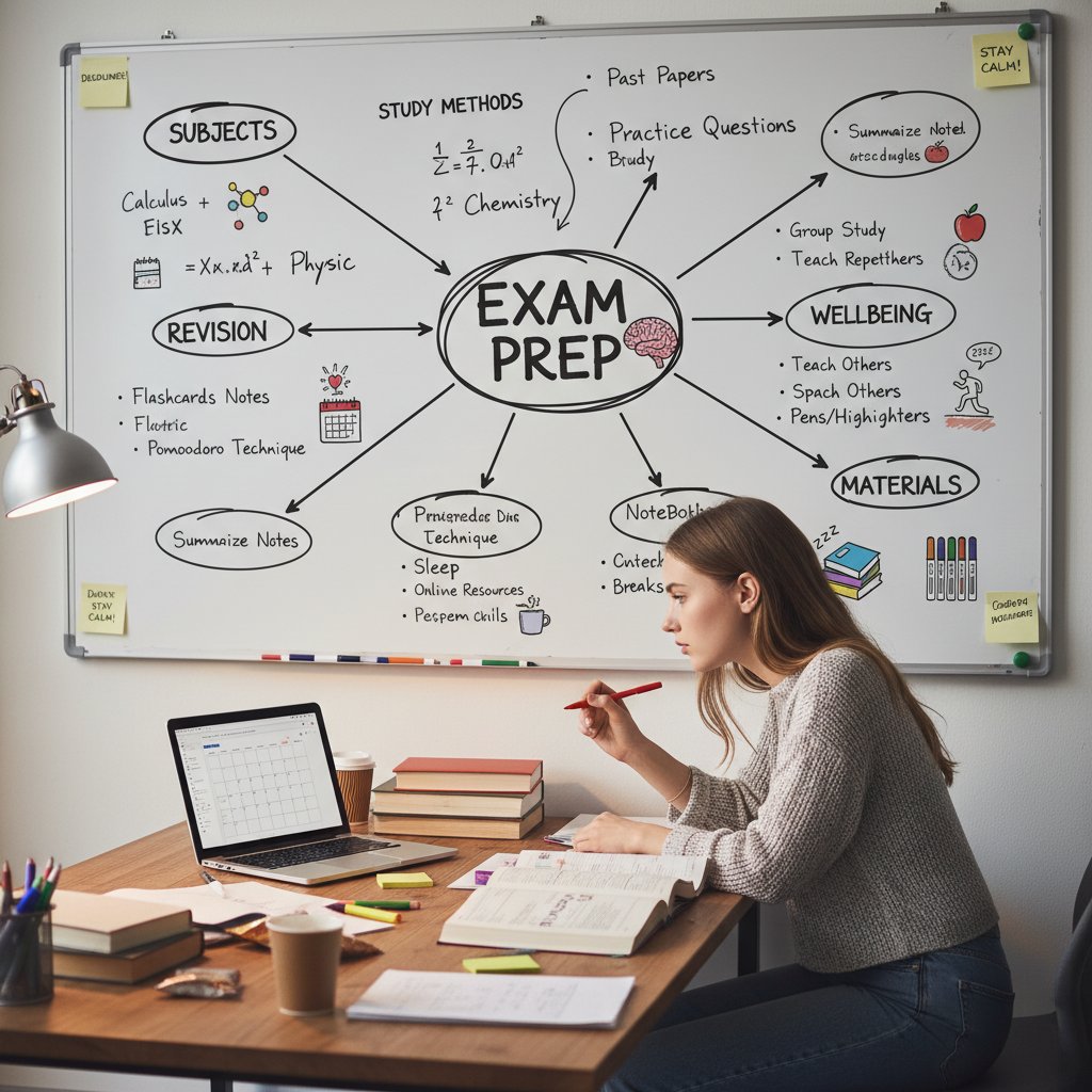 Uczeń korzystający z mapy myśli podczas nauki do egzaminu