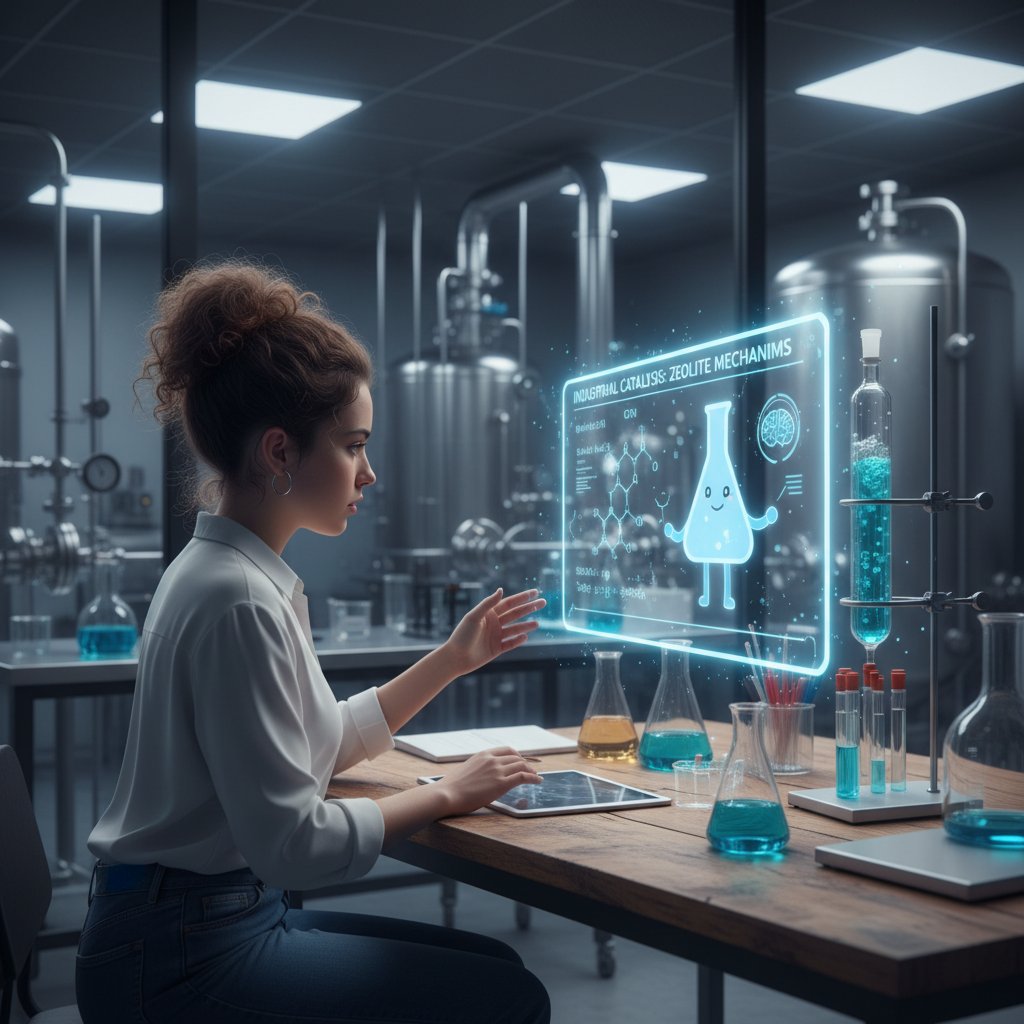 Student korzystający z platformy korepetytor.ai do nauki chemii przemysłowej online