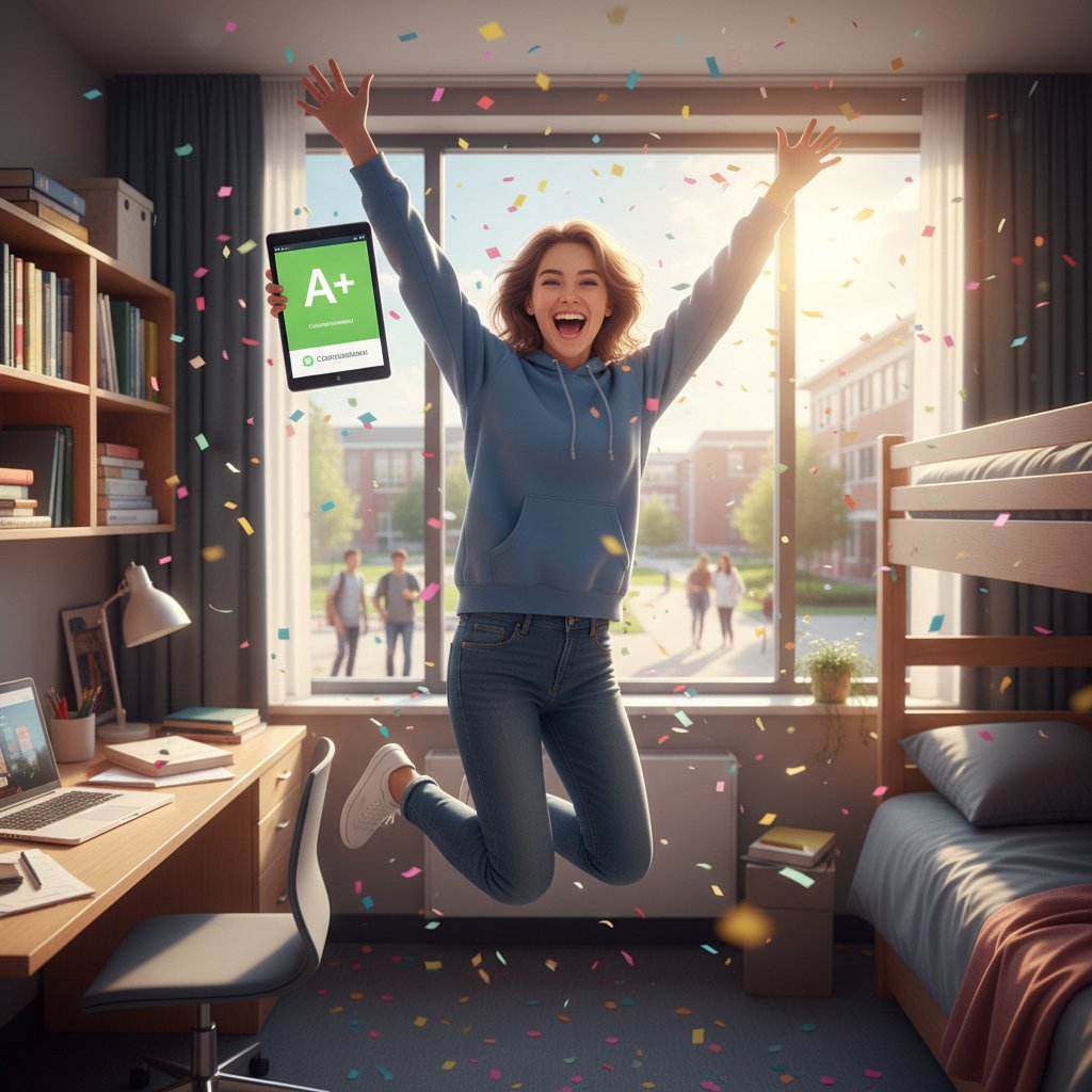 Uczeń świętuje sukces dzięki Edmodo, światło dzienne