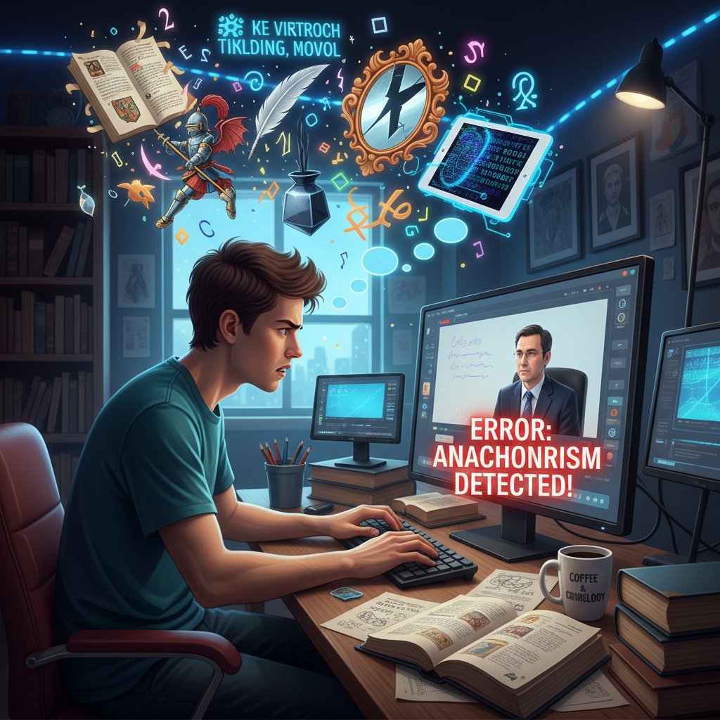 Uczennica popełniająca błędy w rozpoznaniu epok podczas nauki online