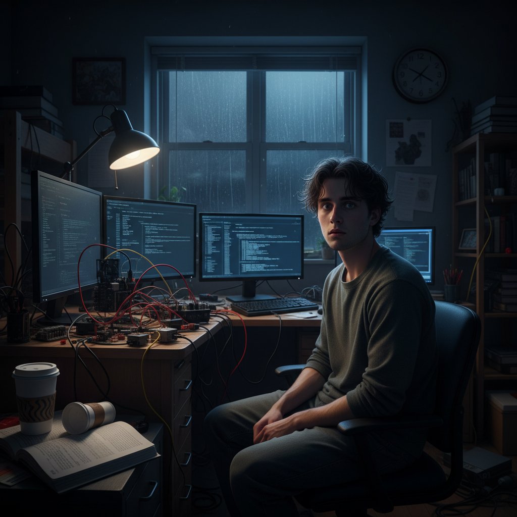 Uczeń zmagający się z zadaniami szkolnymi