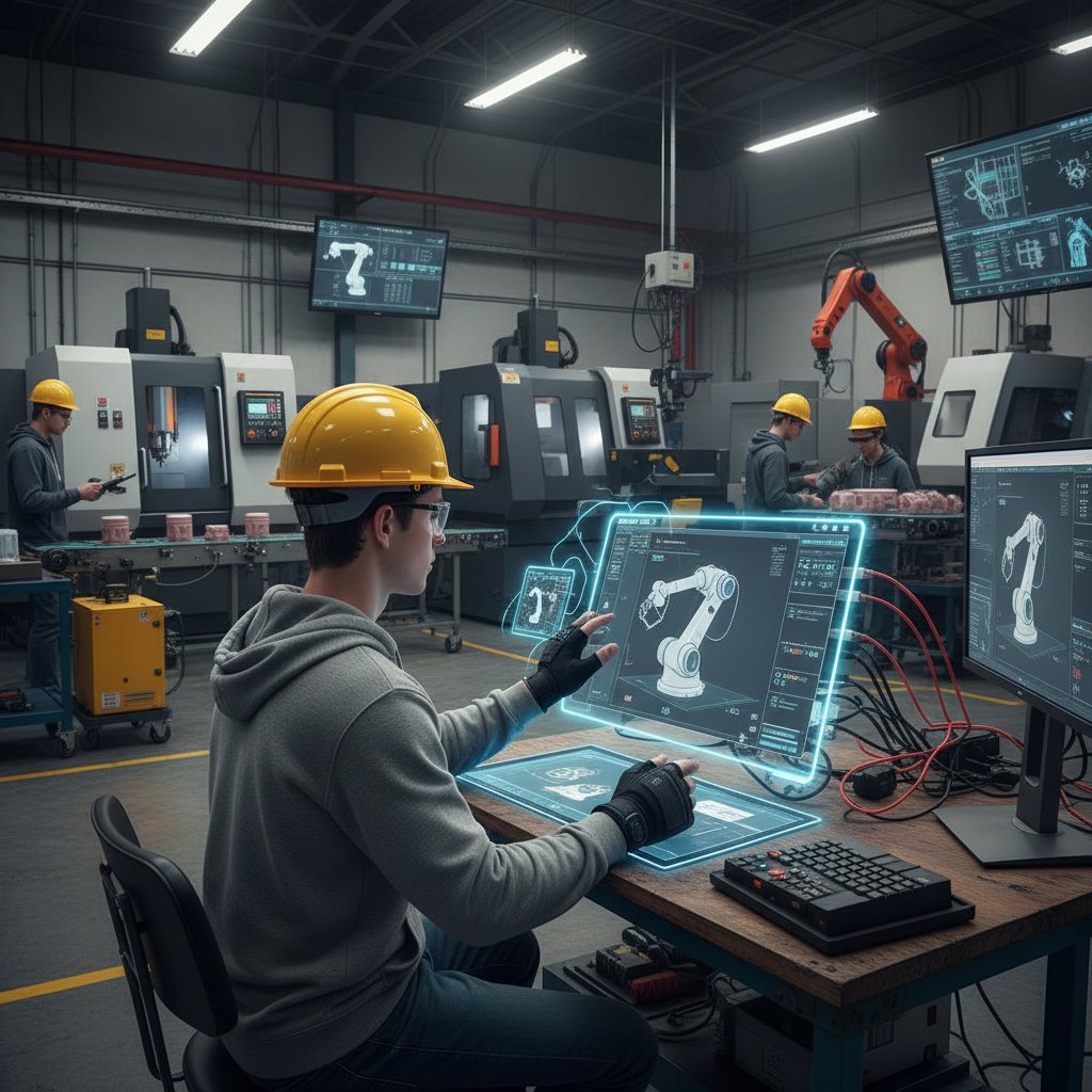 Uczeń korzystający z narzędzi cyfrowych do nauki przemysłu