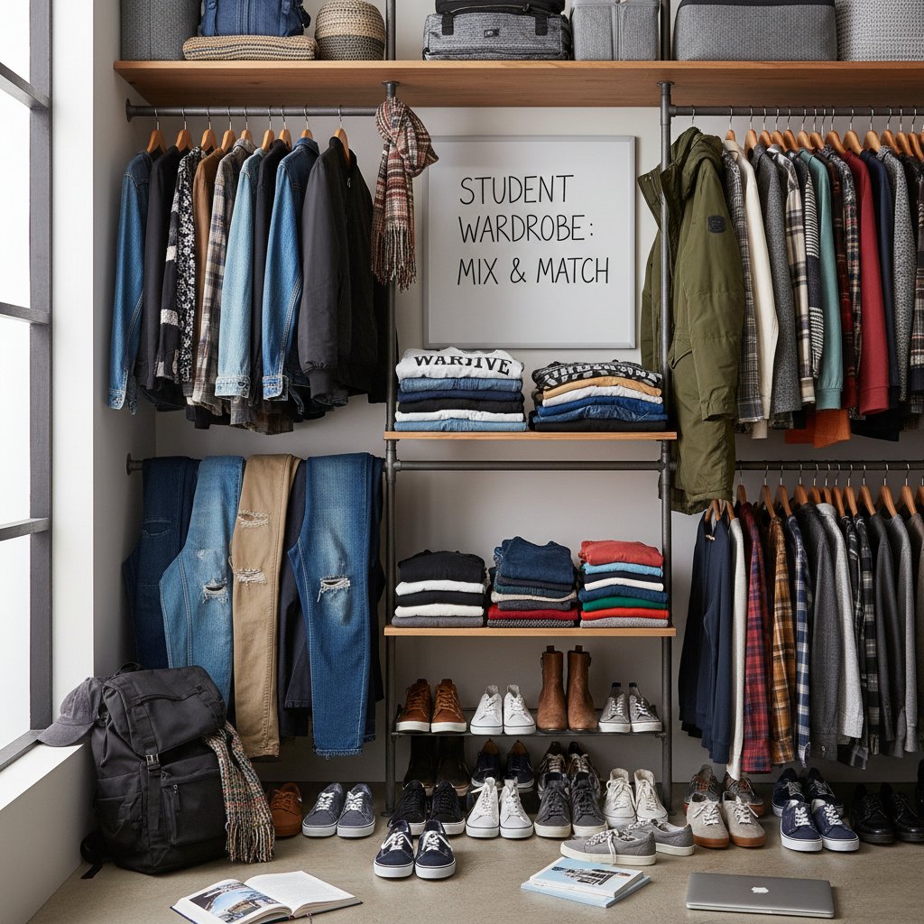 Różne typy garderób: studencka, rodzinna i minimalistyczna seniora – zorganizowane przykłady