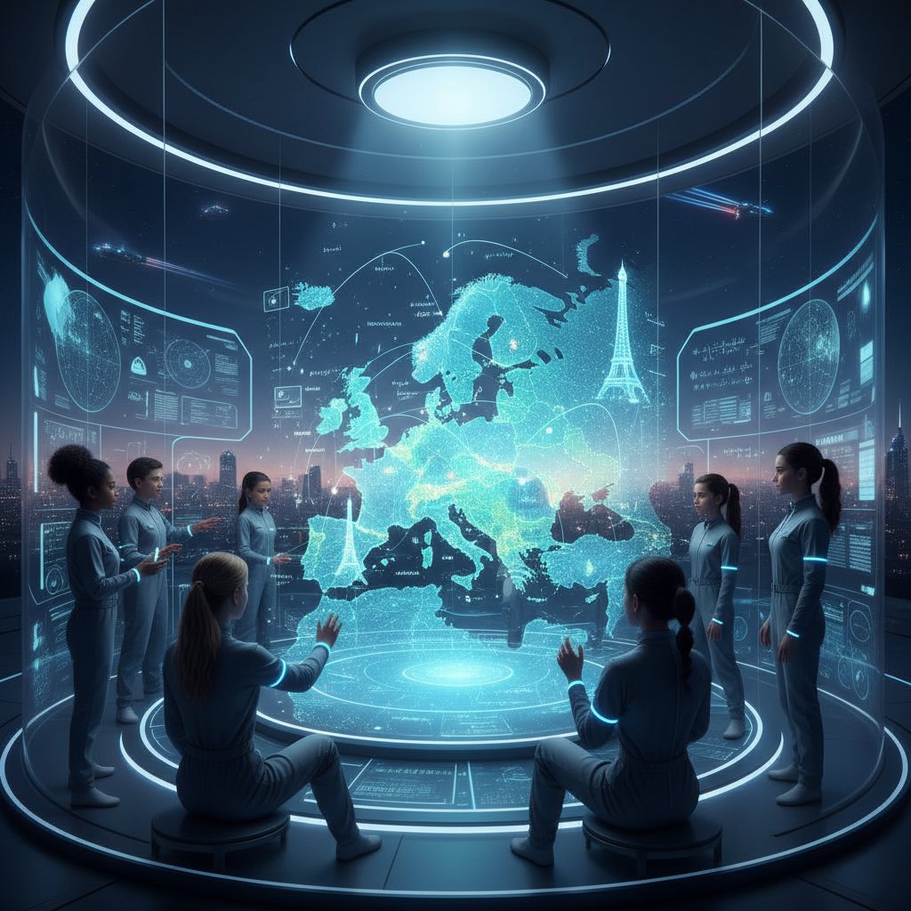 Uczniowie korzystający z wirtualnej klasy historii współczesnej