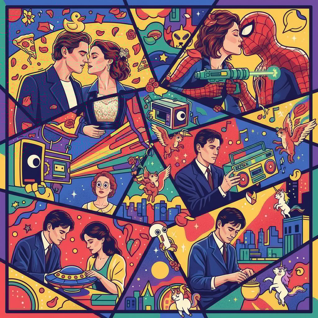 Iconic romance scenes reimagined with a twist.