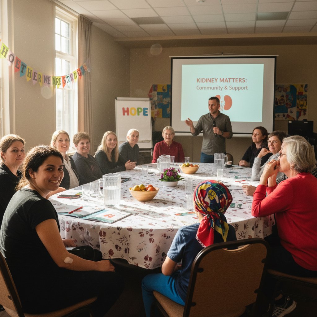 Zdjęcie grupy osób na spotkaniu wsparcia dla chorych na PChN