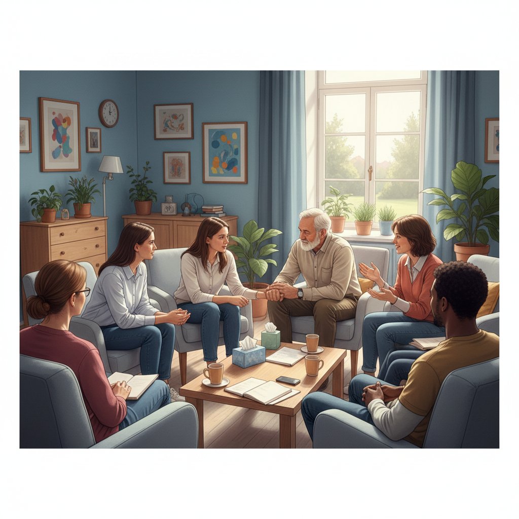 Grupa wsparcia psychologicznego, rozmowy, empatia i pomoc