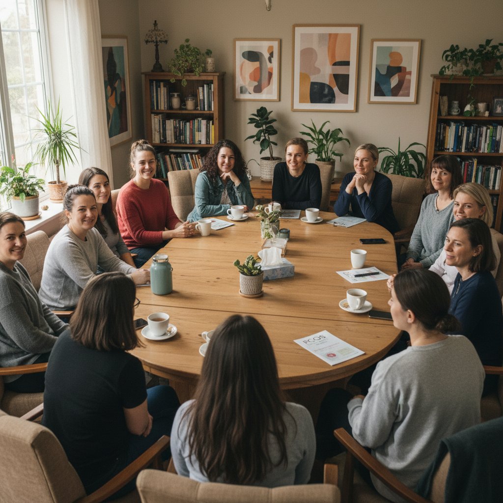 Grupa osób podczas spotkania wsparcia dla kobiet z PCOS